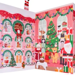 ACCENTRA CALENDARIO DELL'AVVENTO HELLO WINTER. SCATOLA CON LED 33,5x5x 56,7 CM