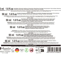 ACCENTRA MEN'S COLLECTION CONFEZIONE 6 PEZZI; BAGNOSCHIUMA 50 ML, LOZIONE MANI E CORPO 50 ML, SCRUB MANI 50 ML, GEL DOCCIA 50 ML, BALSAMO DOPOBARBA 50 ML, SHAMPOO 50 ML. PROFUMAZIONE AMBERWOOD