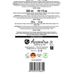 ACCENTRA MEN'S COLLECTION CONFEZIONE REGALO IN SECCHIELLO DI LATTA; GEL DOCCIA 300 ML, SHAMPOO 300 ML, SAPONE 100 GR., SPUGNA DA BAGNO. PROFUMAZIONE AMBERWOOD.