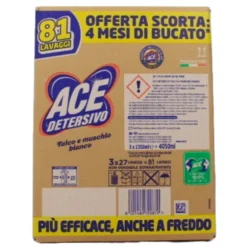 ACE DETERSIVO LIQUIDO LAVATRICE TALCO e MUSCHIO BIANCO 3 PEZZI DA 27 LAVAGGI