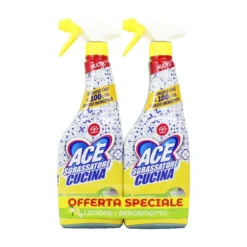 ACE SPRAY SGRASSATORE CUCINA LIMONE e BERGAMOTTO 2 PEZZI DA 600 ML