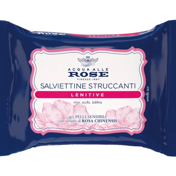 ACQUA ALLE ROSE 20 SALVIETTE STRUCCANTI LENITIVE PELLI SENSIBILI CON ESTRATTO DI ROSA DI CHINENSIS