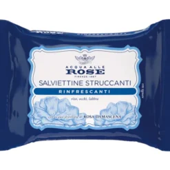 ACQUA ALLE ROSE 20 SALVIETTE STRUCCANTI RINFRESCANTI CON ACQUA DISTILLATA DI ROSA DAMASCENA
