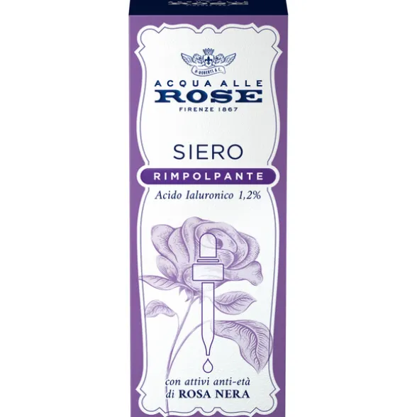 ACQUA ALLE ROSE SIERO RIMPOLPANTE CON ACIDO IALURONICO 1,2% CON ATTIVI ANTIETA' DI ROSA NERA 30 ML