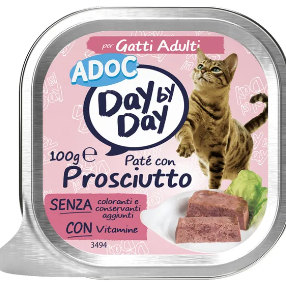 ADOC CATS DAY by DAY PATE' CON PROSCIUTTO VASCHETTA 100 grammi (GATTI ADULTI)
