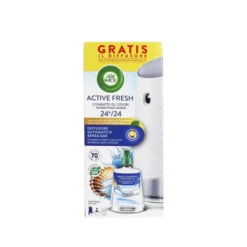 AIRWICK ACTIVE FRESH DIFFUSORE ELETTRICO AUTOMATICO COMPLETO BASE + RICARICA 228 ML + BATTERIE FRAGRANZA BREZZA MARINA e MAGNOLIA