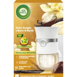 AIRWICK DIFFUSORE ELETTRICO COMPLETO FRANGRANZA DOLCE VANIGLIA E BURRO DI KARITE'