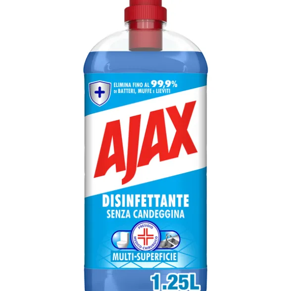 AJAX DETERSIVO PAVIMENTI DISINFETTANTE SENZA CANDEGGINA MULTI SUPERFICIE PMC 1,25 L