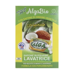 ALGA BIO L'ORIGINALE SAPONE BUCATO IN POLVERE BUCATO LAVATRICE E PER BUCATO A MANO OLIO DI COCCO 18 LAVAGGI 990 grammi