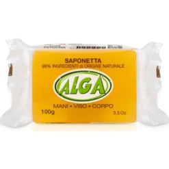 ALGA SAPONETTA MANI VISO CORPO 99% INGREDIENTI DI ORIGINE NATURALE 100 GRAMMI