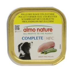 ALMO NATURE COMPLETE HFC CANE VASCHETTA POLLO FREE RANGE CON ZUCCHINE 85 GRAMMI