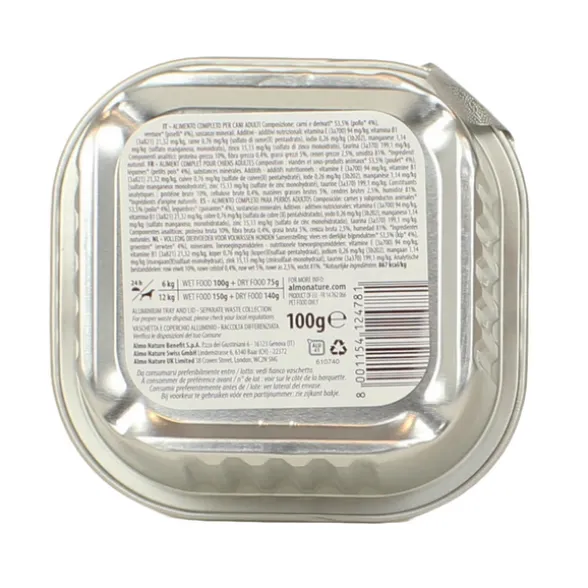 ALMO NATURE DAILY CANE VASCHETTA 100 GRAMMI CON POLLO e PISELLI