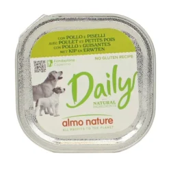 ALMO NATURE DAILY CANE VASCHETTA 100 GRAMMI CON POLLO e PISELLI