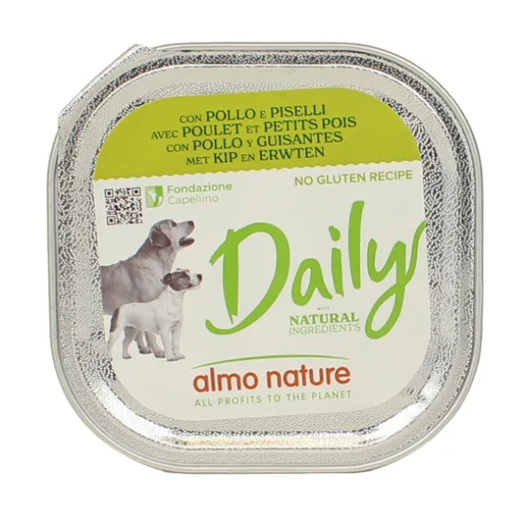 ALMO NATURE DAILY CANE VASCHETTA 100 GRAMMI CON POLLO e PISELLI