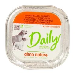 ALMO NATURE DAILY CANE VASCHETTA 100 GRAMMI CON VITELLO e CAROTE