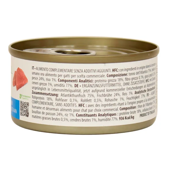 ALMO NATURE GATTI NATURAL TONNO DELL'ATLANTICO LATTINA 70 GRAMMI HFC NATURAL