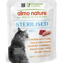 ALMO NATURE GATTO STERILISED POLLO CON TONNO BUSTA 50 grammi