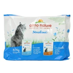 ALMO NATURE HOLISTIC STERLIZED GATTO 6 BUSTE DA 70 grammi - 3 MERLUZZO, 3 POLLO