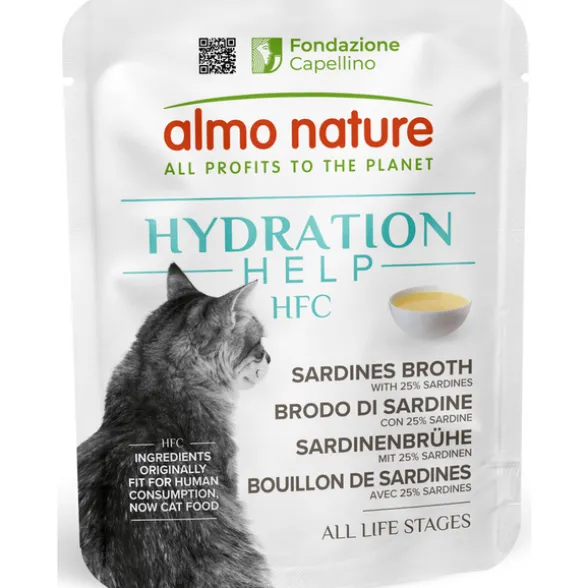 ALMO NATURE HYDRATION HELP FHC GATTO BRODO DI SARDINE BUSTA 50 grammi