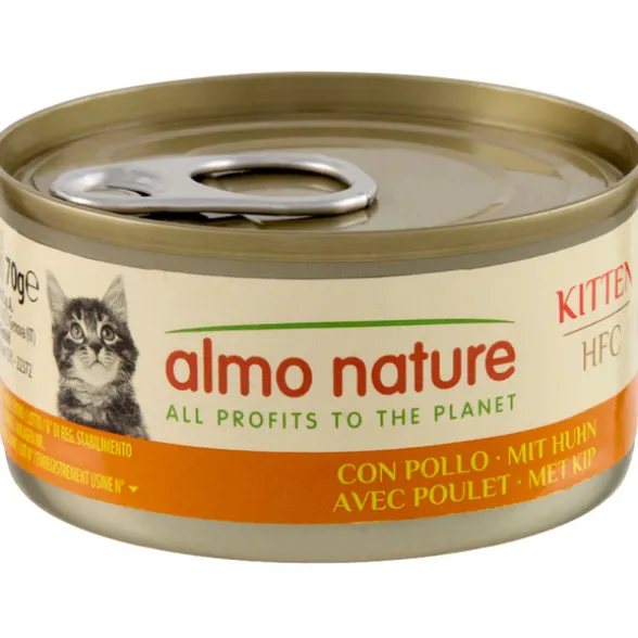 ALMO NATURE NATURAL POLLO PER GATTO LATTINA 70 grammi