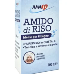 AMATI AMIDO DI RISO PURISSIMO IN CRISTALLI IDEALE PER IL BAGNO TONIFICA e RINFRESCA LA PELLE 200 grammi