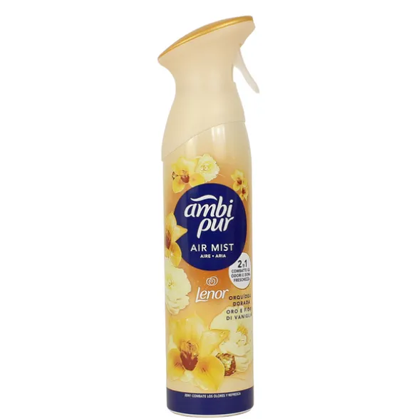 AMBIPUR AIR DEOORANTE 2in1 COMBATTE GLI ODORI E DONA FRESCHEZZA ORO E FIORI DI VANIGLIA SPRAY 185 ML