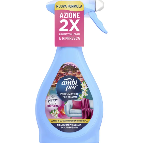 AMBIPUR PROFUMATORE PER TESSUTI COMBATTE GLI ODORI E RIFRESCA FIORITURA DI PORTOFINO TRIGGER 385 ML