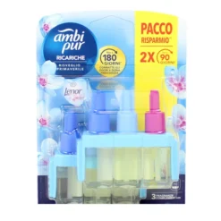 AMBIPUR 3 VOLUTION RICARICA RISVEGLIO PRIMAVERILE 20 ML x 2 PEZZI 3 FRAGRANZE COMPLEMENTARI DURATA FINO A 180 GIORNI