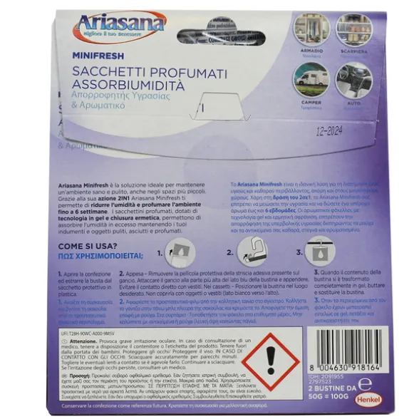 ARIASANA ASSORBIUMIDITA' BUSTE APPENDIBILI RELAX LAVANDA 100 GRAMMI 2 PZ