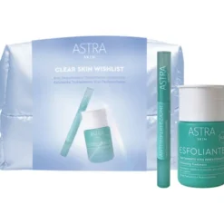 ASTRA COFANETTO POCHETTE CLEAR SKIN WISHLIST "SOLUZIONE ESFOLIANTE TRATTAMENTO LOCALIZZATO ANTI-IMPERFEZIONI"