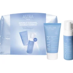 ASTRA COFANETTO POCHETTE DOUBLE CLEANSE DOUBLE CUDDLE "MOUSSE DETERGENTE - TRAVEL SIZE BLAM STRUCCANTE VISO"