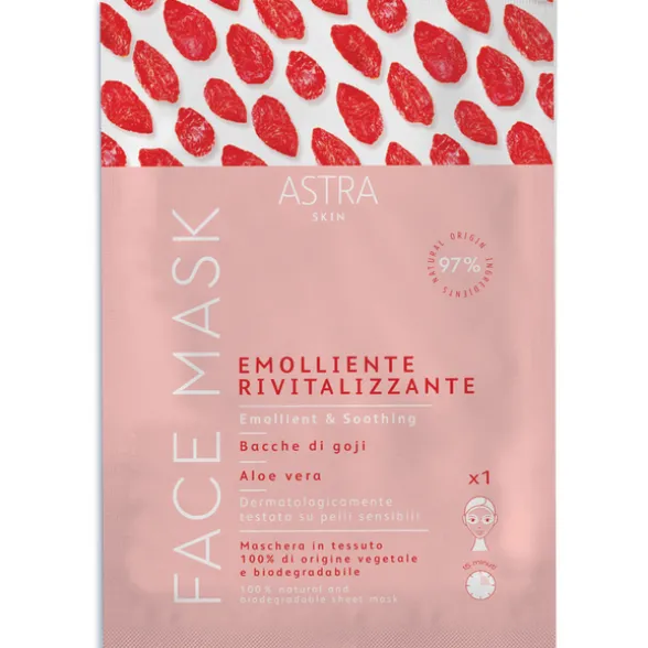 ASTRA SKIN MASCHERA VISO IN TESSUTO EMOLLIENTE & RIVITALIZZANTE BACCHE DI GOJI E ALOE AVERA