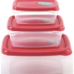 BAMA FRESKA CONTENITORE PER ALIMENTI CHIUSURA ERMETICA IN PLASTICA 3 PEZZI 3 MISURE CAPACITA' 0,5 LT - 1 LT - 2 LT