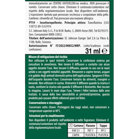 BAYGON LIQUIDO ELETTRICO RICARICA MOSCHE ZANZARE 360 ORE 31 ML