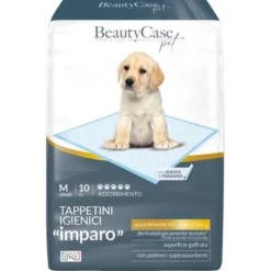 BEAUTY CASE PET TAPPETINI IGIENICI "IMPARO" PER ANIMALI 60x60 10 PEZZICON ADESIVI PER FISSAGGIO AL PAVIMENTO