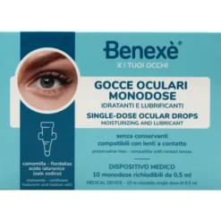 BENEXE' GOCCE OCULARI MONODOSE IDRATANTI E LUBIRIFCANTI 10 FLACONCINI DA 0,5 ML