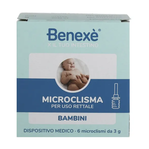 BENEXE' INTESTINO 6 MICROCLISMI PER BAMBINI DA 3 grammi CON GLICEROLO, MALVA E CAMOMILLA