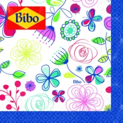 BIBO DECOR TOVAGLIOLI OVATTA 33x33 3 VELI 20 PZ FLORAL