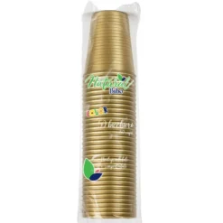 BIBO NATURAL 50 BICCHIERI 200 cc BIODEGRADABILI e COMPOSTABILI COLORE ORO