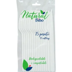 BIBO NATURAL 15 COLTELLI BIODEGRADABILI E COMPOSTABILI