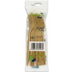 BIBO NATURAL 15 FORCHETTE BIODEGRADABILI e COMPOSTABILI COLORE ORO
