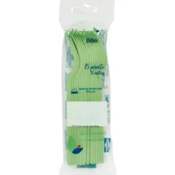 BIBO NATURAL 15 FORCHETTE BIODEGRADABILI e COMPOSTABILI VERDI
