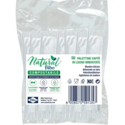 BIBO NATURAL 50 PALETTINE CAFFE' IN LEGNO IMBUSTATE COMPOSTABILI PALETTE