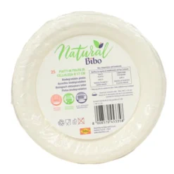 BIBO NATURAL 25 PIATTI BIODEGRADABILI E COMPOSTABILI DM 17 cm