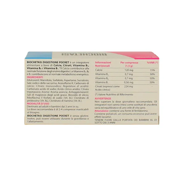 BIOCHETASI POCKET DIGESTIVO SENZA GLUTINE 18 COMPRESSE MASTICABILI INTEGRATORE ALIMENTARE