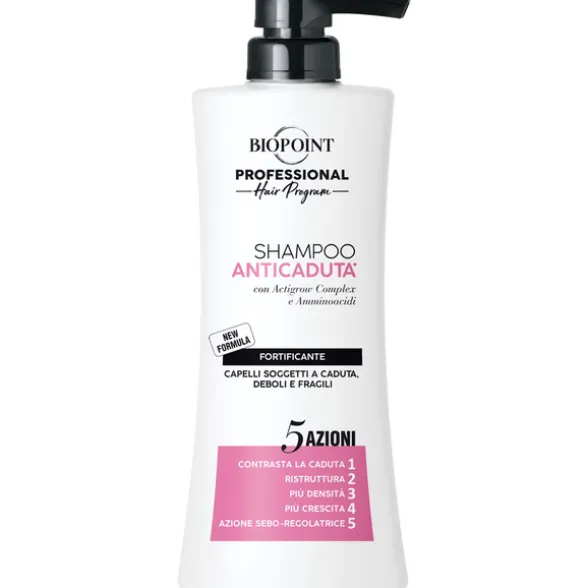 BIOPOINT PROFESSIONAL ANTICADUTA SHAMPOO FORTIFICANTE 5 AZIONI CAPELLI SOGGETTI A CADUTA, DEBOLI E FRAGILI 400 ML