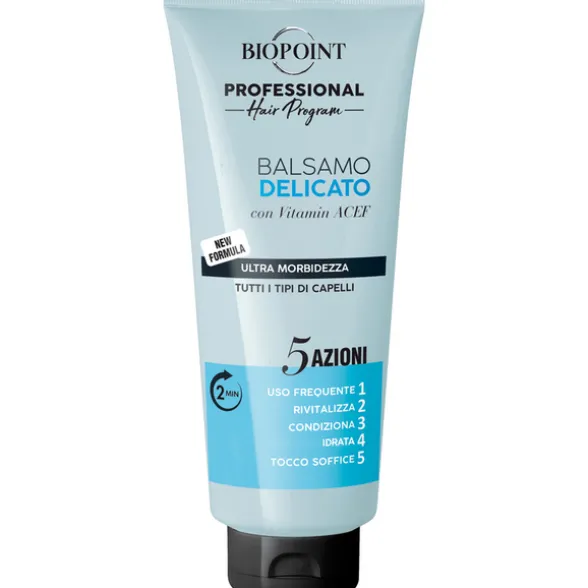 BIOPOINT PROFESSIONAL DELICATO BALSAMO ULTRA MORBIDEZZA 5 AZIONI TUTTI I TIPI DI CAPELLI TUBO 350 ML