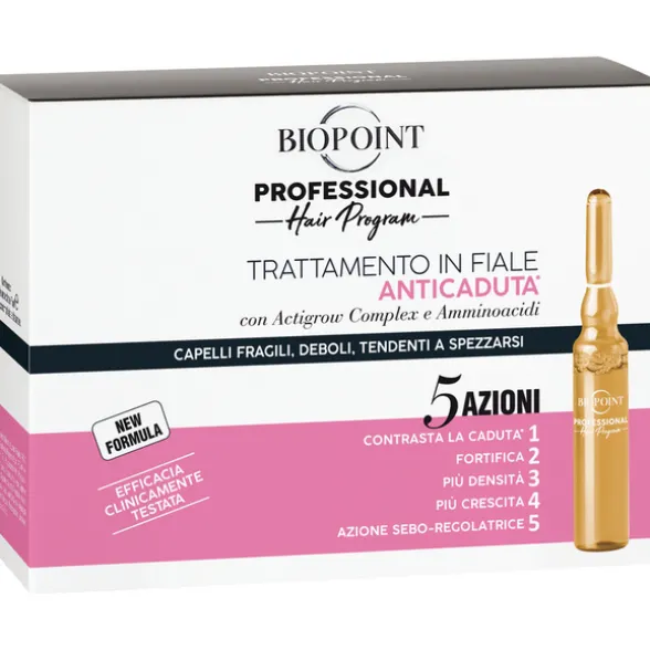 BIOPOINT PROFESSIONAL PERSONAL 10 FIALE DA 7 ML ANTICADUTA FORTIFICANTE 5 AZIONI CAPELLI FRAGILI, DEBOLI, TENDENTI A SPEZZARSI