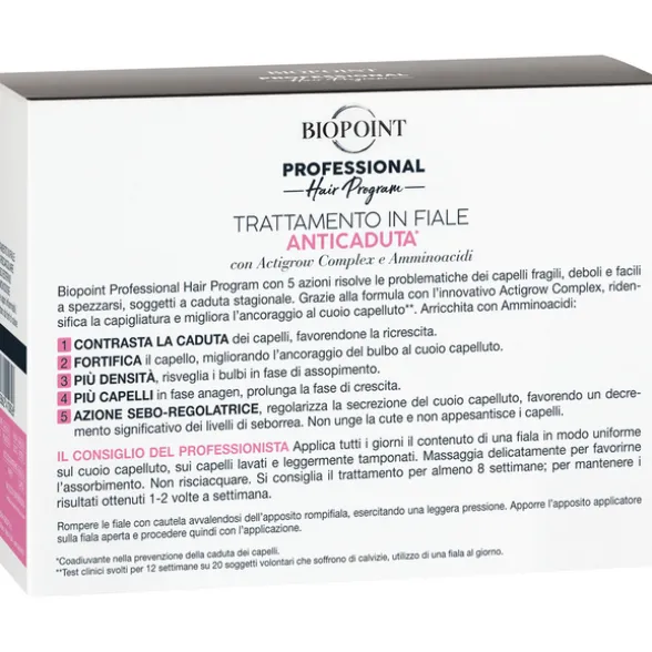 BIOPOINT PROFESSIONAL PERSONAL 10 FIALE DA 7 ML ANTICADUTA FORTIFICANTE 5 AZIONI CAPELLI FRAGILI, DEBOLI, TENDENTI A SPEZZARSI