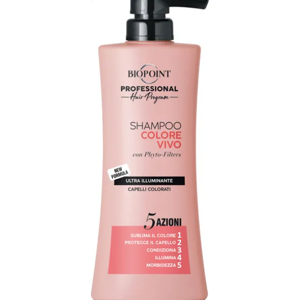 BIOPOINT PROFESSIONAL SHAMPOO COLORE VIVO 5 AZIONI FORMULA ULTRA ILLUMINANTE CAPELLI COLORATI 400 ML.